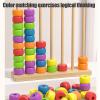 Mliroxtyn Color Stack Game,Color Matching Stacking Puzzle Game,2 Players Fast Pattern Challenge Ring Stack Puzzle,Includes Racks, Rings & Challenge for Family Fun and Strategy Lovers (1pcs) view 3