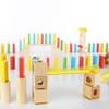 WOWME Colorful Wooden Dominoes Run and Marbles Run Playset for Kids view 1