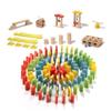 WOWME Colorful Wooden Dominoes Run and Marbles Run Playset for Kids view 3