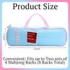 (4PCS) Mahjong Rack, +Multi-Functional Storage Bag+A Set of Scoring Card Rules,21 x 6.5 x 2 Inch, Fits 8 Racks (Blue and Pink Set) view 2