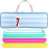 (4PCS) Mahjong Rack, +Multi-Functional Storage Bag+A Set of Scoring Card Rules,21 x 6.5 x 2 Inch, Fits 8 Racks (Blue and White Striped Suit) view 1