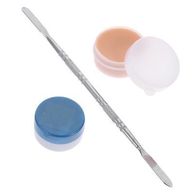Uonlytech Halloween Scar Wax Blood Kit 3pcs Set Makeup Skin Wax and Spatula for Zombie and Special Effects Costume Makeup Random Color