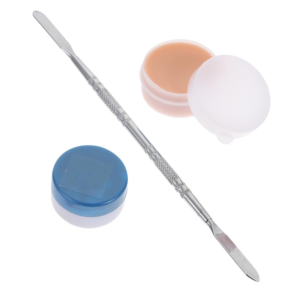 Uonlytech Halloween Scar Wax Blood Kit 3pcs Set Makeup Skin Wax and Spatula for Zombie and Special Effects Costume Makeup Random Color