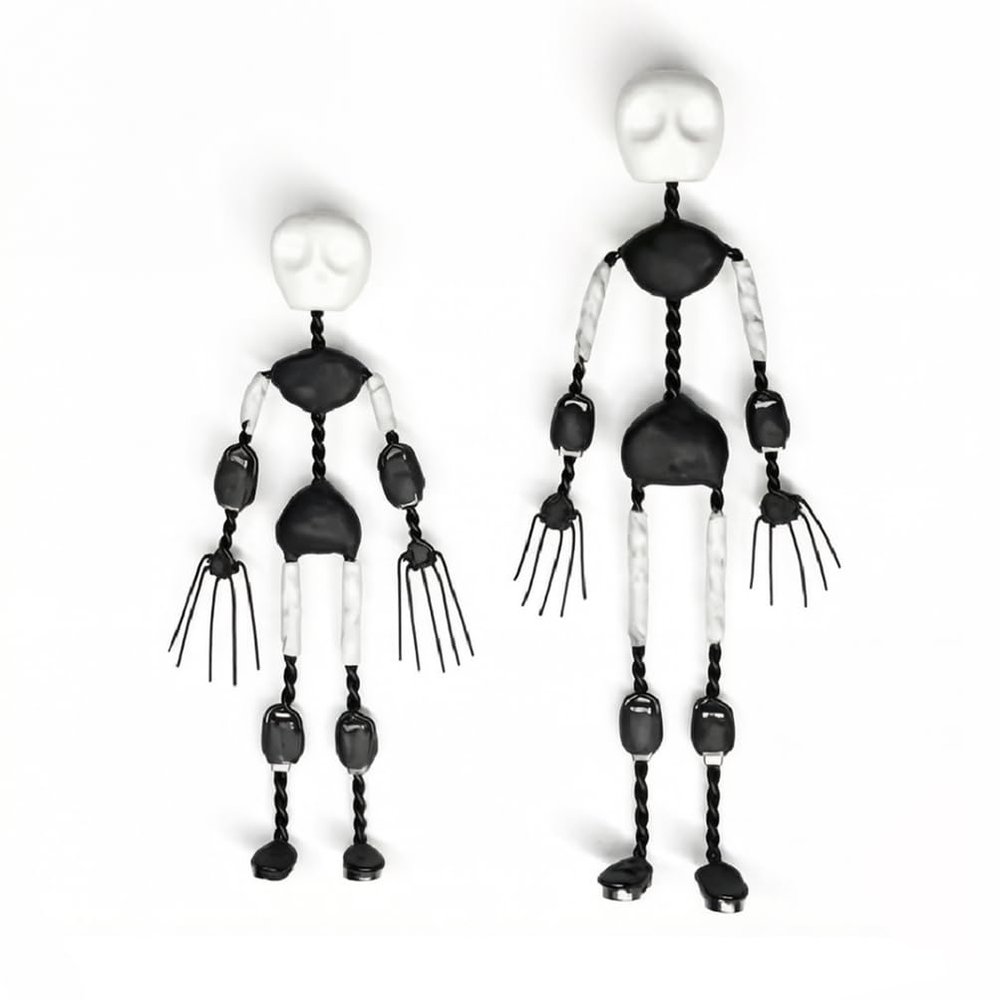 AISINILALAO Stop Motion Animation Puppet,Simple Aluminum Wire Doll Skeleton 12M-18M with Skull and Hands for Shooting 1-5 Minute Stop Motion Animated Short Films,16cm