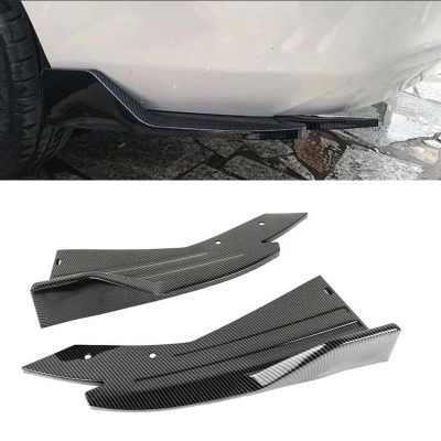 Car Rear Bumper Lip Splitter for DS 3 Crossback 2018 2019 2020 2021 2022, 2 Pcs Side Fin Fenders Protector Anti Scratch Wrap Angle Spoilers, Car Accessories,Carbon Fiber Black
