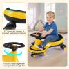 BABY JOY Wiggle Car for Kids, Swing Car with LED Flashing Wheels, No Batteries, Gears or Pedals, Uses Twist, Turn, Wiggle Movement to Steer, Ride-on Toy for Boys Girls 3 Year Old and Up (Yellow) view 4