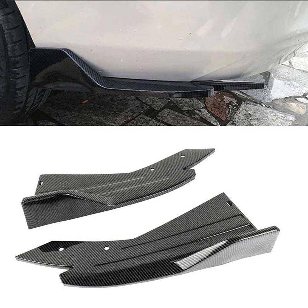 Car Rear Bumper Lip Splitter for Infiniti JX 2012-2013, 2 Pcs Side Fin Fenders Protector Anti Scratch Wrap Angle Spoilers, Car Accessories,Carbon Fiber Black