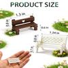 11Pcs 1:12 Scale Dollhouse Park Bench Furniture Set, Mini Park Scene Decor Ornaments for Adult Hobbyist & Micro Scene Collection (11Chairs) view 3