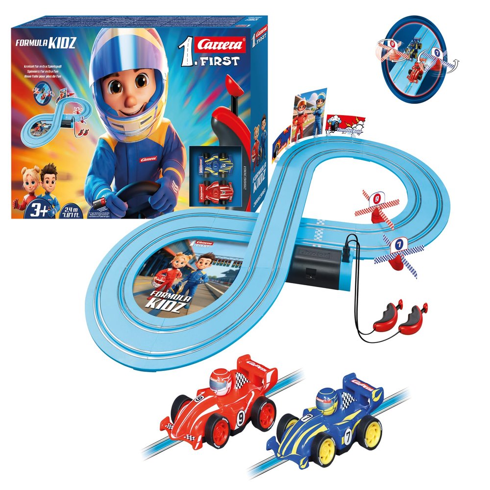 Carrera First Formula Kidz Toy Slot Car Race Track Set (Ages 3+)