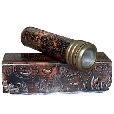 6 Inch Vintage Brass Pirate Telescope with Leather Box Antique Nautical Spyglass, Decorative Maritime Telescope for Collectors & Nautical Decor