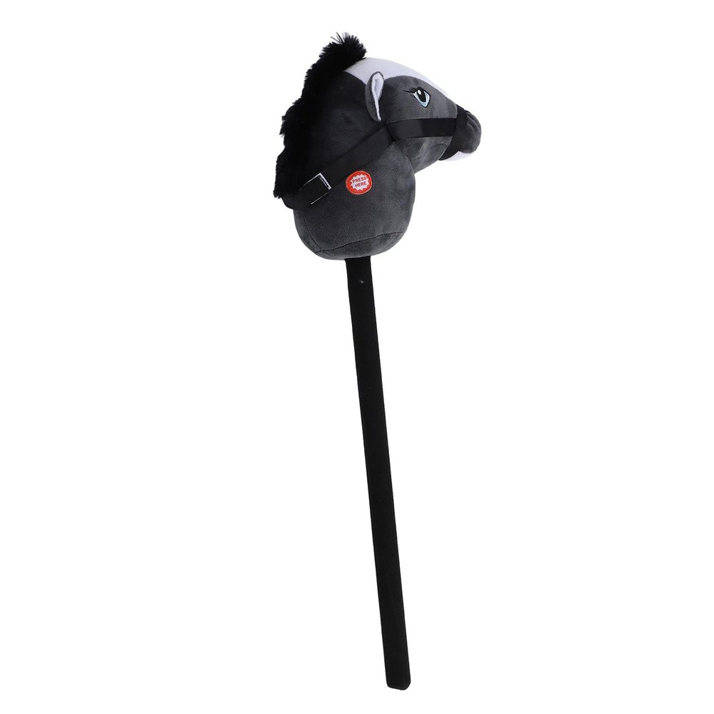 Hamwesh Horse Stick Toy, 70cm Plush Handcrafted Hobby Horse for Kids, Stick with Real Neighing and Galloping Sounds for Toddlers Preschoolers (Black)