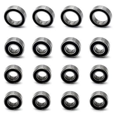 16pcs RC Ball Bearings Kit 5x10x4 5x11x4 8x12x3.5mm Rubber Sealed Compatible with Tamiya TT-02 TT02 1/10 RC Parts(TT02 Black)