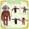 XYHQYB 5 in 1 Gibbon Plush, 24.8" Large Long Arm Gibbon Monkey Stuffed Animal with 4 Baby Gibbons Plushies, Zippered Stuffed Monkey Plush Toys with Tail for Kids Christmas Birthday Party Favor view 3