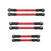 COMODO 6-Pack Aluminum Rod Arm Set with Rod Ends for 1/10 Scale Hoss 4WD RC Cars Front Rear Steering Linkage Replacement(RED) view 1