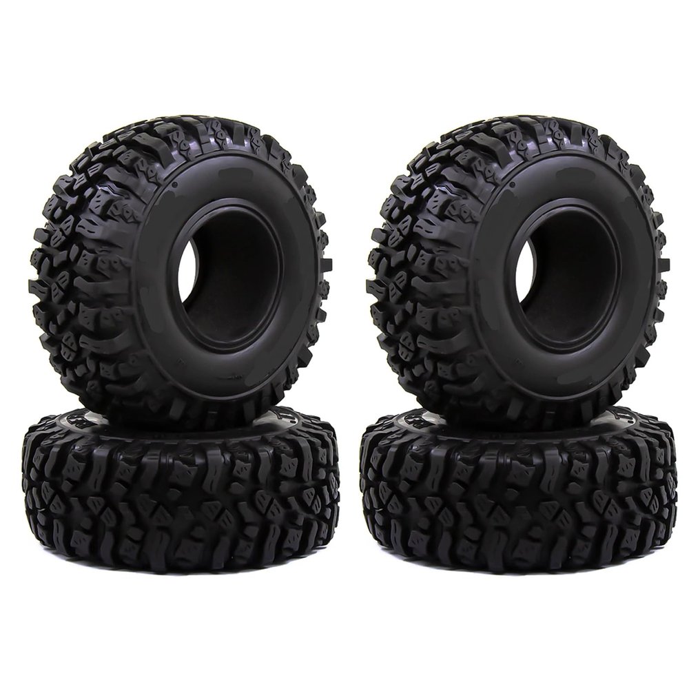 115x45mm 1.9" Rubber Tires Compatible With 1:10 RC Rock Crawlers, II, And Similar Models