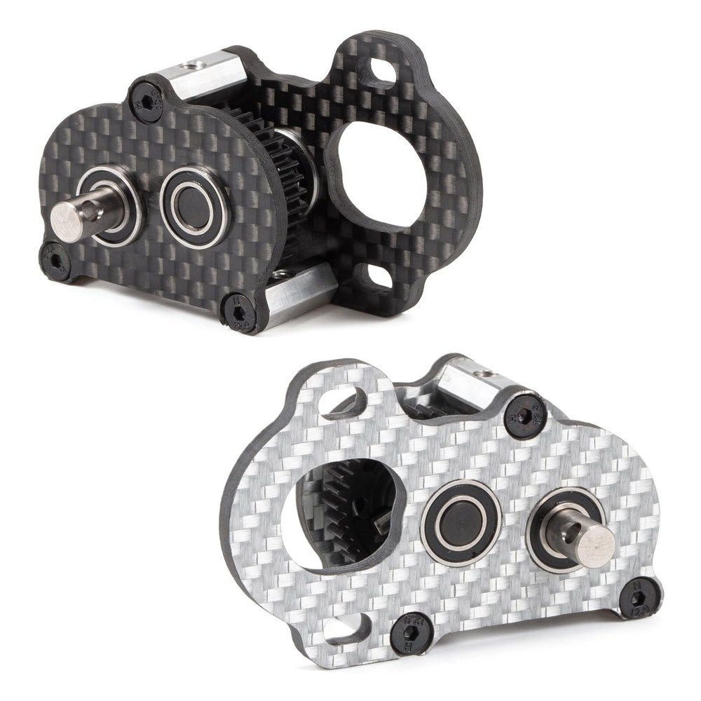 Ultra Light Portal Transmission 48P Carbon Tiny Gearbox 29g with Slidable Shim for Axial Capra F9 AR45 Vanquish F10 Portal Axle LCG Chassis (Silver)