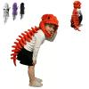 ANLMMTJ Dinosaur Skeleton CostumeSpinosaurus 3D Skeleton Design with Dinosaur Skull Mask and Plush Spine For Dress-Up,Parties (Orange, Extra Large) view 1