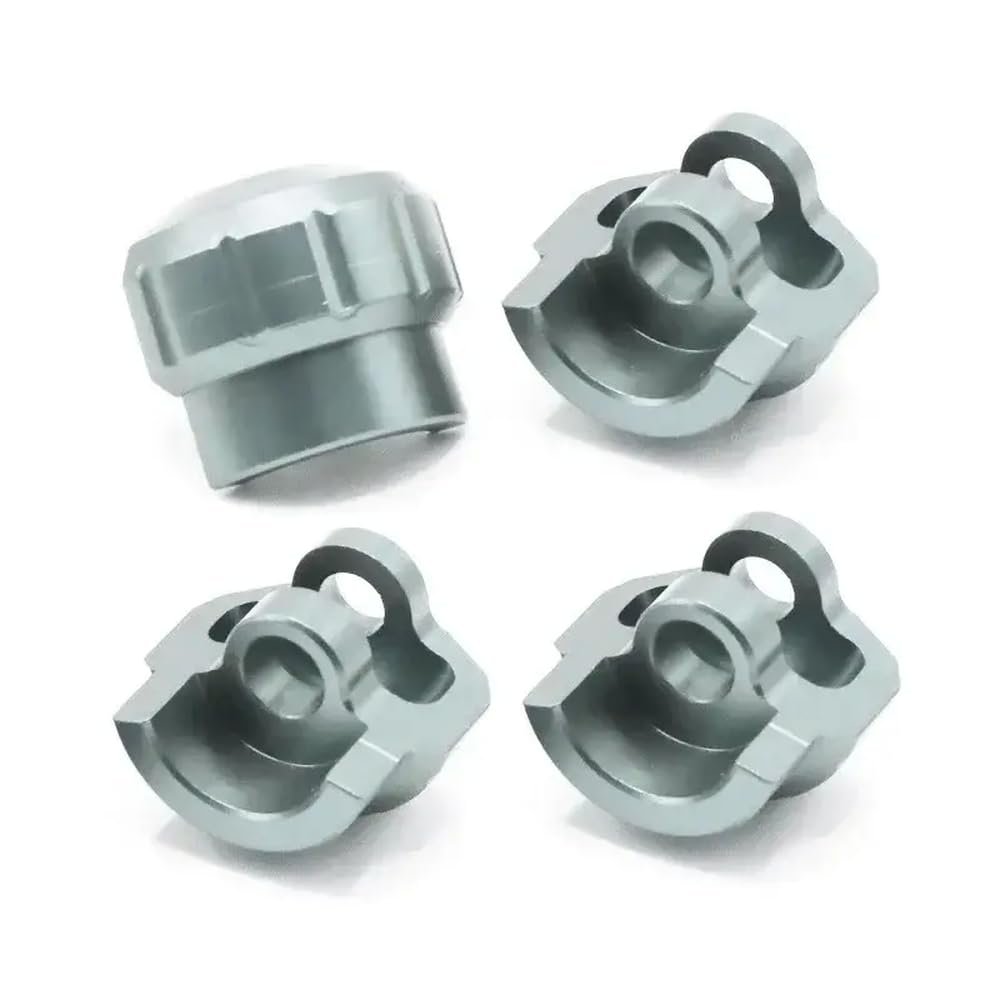 COMODO 4pcs Aluminum Shock Absorber Protectors for 1/7 1/8 Scale RC Cars Fit Suspension Upgrade Parts(Couleur: Gris fonc)