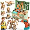 CUTE STONE 168Pcs Kids Tool Set with Electric Drill Toy, Building Kit view 1