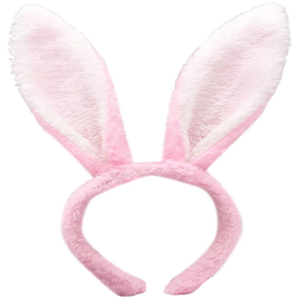 NEREIDS NET Plush Bunny Ears Headband, Easter Cute Rabbits Ears Hairbands for Easters Kids Game and Easter Party Favors Pink