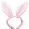 NEREIDS NET Plush Bunny Ears Headband, Easter Cute Rabbits Ears Hairbands for Easters Kids Game and Easter Party Favors Pink view 1