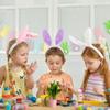 NEREIDS NET Plush Bunny Ears Headband, Easter Cute Rabbits Ears Hairbands for Easters Kids Game and Easter Party Favors Pink view 4