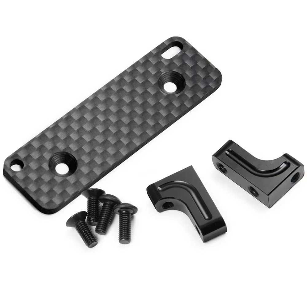 RC car Components Compatible with Axial for Wraith 90048 1/10 RC Car Upgrade Parts Alu Alloy Servo Mount Carbon Fiber Pattern Skid Plate Set