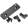RC car Components Compatible with Axial for Wraith 90048 1/10 RC Car Upgrade Parts Alu Alloy Servo Mount Carbon Fiber Pattern Skid Plate Set view 1