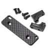RC car Components Compatible with Axial for Wraith 90048 1/10 RC Car Upgrade Parts Alu Alloy Servo Mount Carbon Fiber Pattern Skid Plate Set view 2