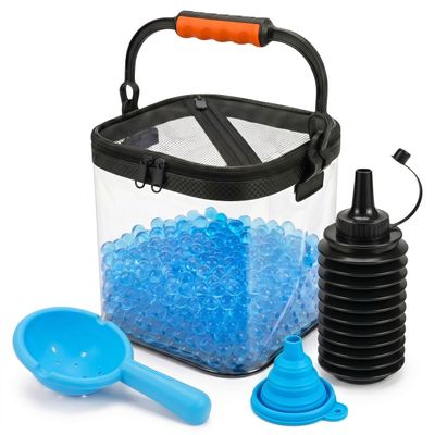 KTAB Foldable Gel Ball Ammo Bucket & Speed Loader Kit, Large Capacity Gel Blaster Ammo Storage Container with Mesh Drainage, Portable Ammo Organizer for Gel Ball Blaster Accessories
