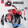 Alloy Dynamic Motorcycle Model, 1/7 Scale V4 Diecast Simulated Motorbike with Ignition Sound, LED Lights & Dual Exhaust Smoke, Mechanical Display Model for Collectors Enthusiasts view 2