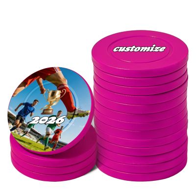 37 & 40MM Personalized Plastic Poker Chips - Double-Sided Full Color Custom Poker Chips with Logo & Text 100-1000PCS Bar Tokens for Club Games, Poker Nights & Casino Decorations (Rose Red, 40MM)