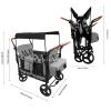 Foldable Wagon Stroller, 4 Seats Stroller Wagon for 0-6 Years Old, 35.4x24.8x44.09in Premium All Terrain Wagon for Kids with Adjustable Handle, Side Organize Bag, Disassemble the Seat view 4