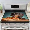 Dachshund Dog Pizza Multi-Design Stove Top Covers for Electric Stove, Heat-Resistant Protector Mat, Non-Slip Drying Rack 28"x20" Stove Burner Covers view 1