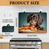 Dachshund Dog Pizza Multi-Design Stove Top Covers for Electric Stove, Heat-Resistant Protector Mat, Non-Slip Drying Rack 28"x20" Stove Burner Covers view 2