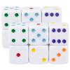 12 Pack Large Dice, 25mm Jumbo Dice with White Base & Colorful Dot for Easy Reading, Board Games, Math Teaching, Game Night EssentialsLarge view 1