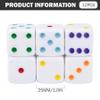 12 Pack Large Dice, 25mm Jumbo Dice with White Base & Colorful Dot for Easy Reading, Board Games, Math Teaching, Game Night EssentialsLarge view 3