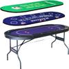 8 Player Folding Poker Table with 2 Interchangeable Game mats, Texas Holdem Poker and Blackjack, Collapsible Casino Table with Padded Rails and XXL Cup Holders for Wine and Whiskey Glasses (71 inch) view 1