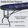 8 Player Folding Poker Table with 2 Interchangeable Game mats, Texas Holdem Poker and Blackjack, Collapsible Casino Table with Padded Rails and XXL Cup Holders for Wine and Whiskey Glasses (71 inch) view 3