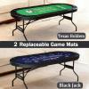 8 Player Folding Poker Table with 2 Interchangeable Game mats, Texas Holdem Poker and Blackjack, Collapsible Casino Table with Padded Rails and XXL Cup Holders for Wine and Whiskey Glasses (71 inch) view 4