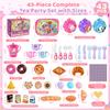 43 Pcs Animal Picnic Themed Tea Party Set for Little Girls & Toddlers view 3