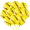 10Pcs 18 Inch Softball Balloons, Softball Shaped Foil Mylar Balloons, Softball Party Decorations for Birthday Senior Night Sports Theme Party Supplies view 1