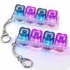 2 Pcs Keyboard Fidget Tool, Fidget Keychain Keyboard with LED Lights,Heart Shape Keyboard Clicker Fidget Light Up, Loud Decompression Button Finger Clicker Stress Relief Device 4-in-1 for Adult view 1