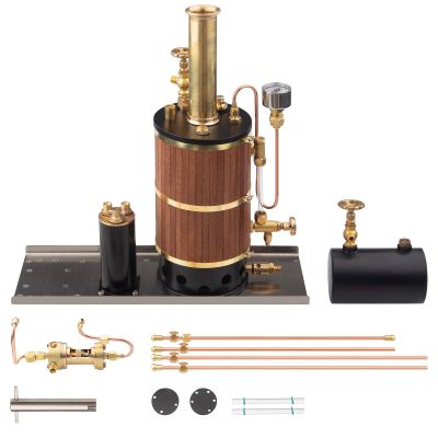 230ML Vertical Boiler Steam Boiler for Ship Steam Engine Model Brass Power Boiler System Heat Recovery Steam Generator for Adults Engineers Hobbyists - NO Engine