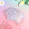 100 PCS Photocard Sleeves, 2.4x3.5inch Laser Flashing Card Sleeve Holder Rainbow Star Heart Flower Cards Protector Holographic Card Sleeve Microns Ultra Thick Sleeves Mini Photo Cards view 4