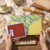 AmazingSpark Mahjong Card Sleeve, 11.25 x 7 Inches Large Folio Holder with Elegant Floral Print Lining for Mahjong Scorecard Cards Protective Cover Mahjongg Accessories (Yellow,Lemon) view 4