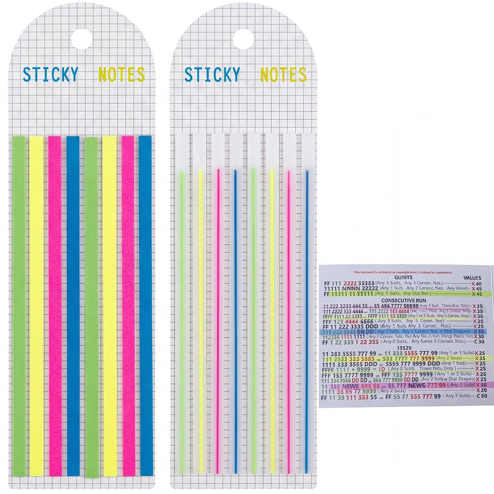 320 PCS Mahjong Card Highlighter Tape, American Mahjong Cards Rule Helper Line Finder Marker, Writable, Reusable Transparent Strips, Invisible Strategy Markers for Beginners & Advanced Players