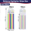 320 PCS Mahjong Card Highlighter Tape, American Mahjong Cards Rule Helper Line Finder Marker, Writable, Reusable Transparent Strips, Invisible Strategy Markers for Beginners & Advanced Players view 2