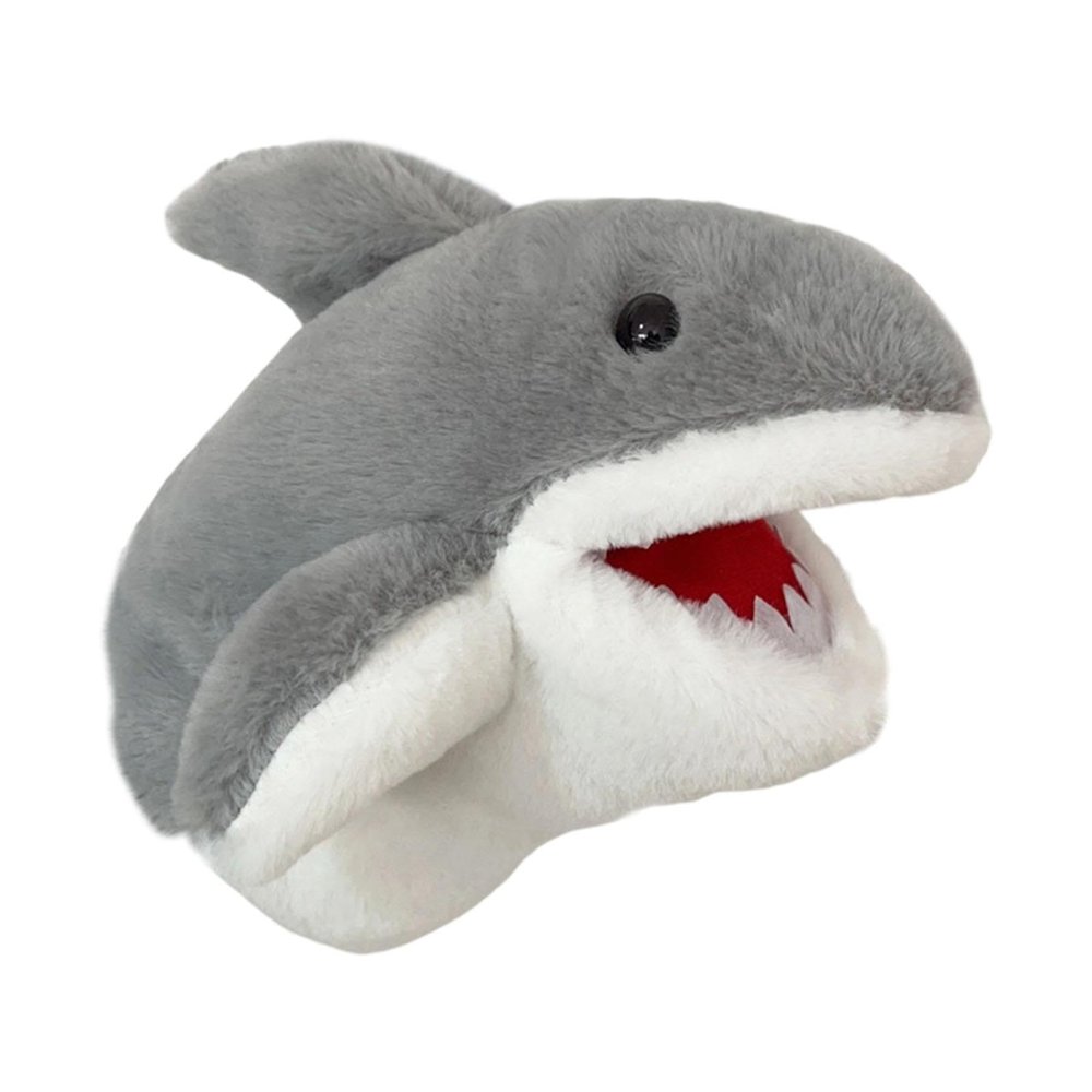 DuskHaven Shark Hand Puppet, Interactive Simulation Toy with Glove, Birthday Gift, Grey
