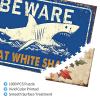 EVRISIGN 1000 Pieces Wooden Jigsaw Puzzle Beware Great White Sharks Sign a Shark Illustration Stress Relief Activity Creative Thinking Development 29.5x19.7 Inch view 2